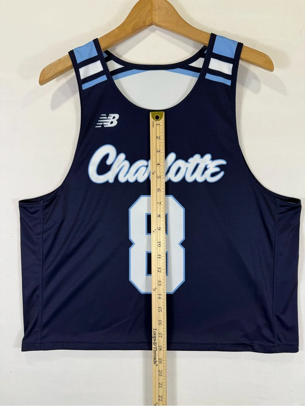 New Balance Men’s Navy Blue and White Charlotte Number Rash Guard